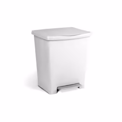 Poubelle à pédale blanche Milenium 23 litres. -Pratique et simple, cette poubelle à pédale en plastique est idéale pour la cu ...