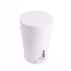 Poubelle à pédale Diabolo blanc 5 litres - Poubelle à pédale en acier inoxydable au design élégant et attrayant, convenant à  ...