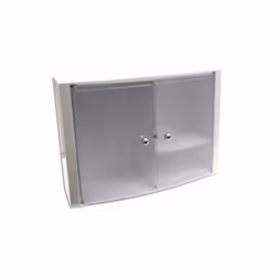 Structure en plastique antichoc 2 portes opaques transparentes Fermeture magnétique Double compartiment - 1 étagère Fixation  ...