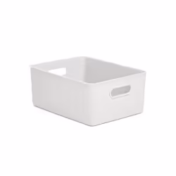 Panier de rangement - Baobab - Blanc Pergamon - 15L - 29x38x16 cm - Plastique Résine