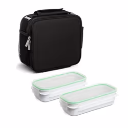 Sac Isotherme Repas - TATAY - 1185400 - 3 L - 2 Boîtes en Verre - Imperméable - Noir