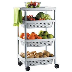 Tatay Desserte Multi-Usage 4 Niveaux Plastique Blanc 52 x 36 x 80 cm - 7738201