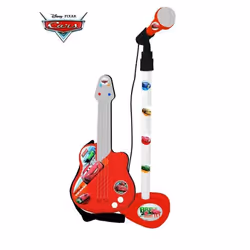 Cars Ensemble musical Microphone Guitare pour Enfant Rouge