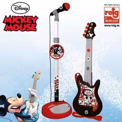 Jouet musical - REIG - MICKEY Guitare avec microphone - 4 cordes - Enfant - Noir