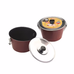 MOULE CHARLOTTE 20 cm AVEC COUVERCLE ALUMINIUM ANTI-ADHERENT EXTERIEUR ROUGE MOUCHETE NOIR PASSE AU LAVE-VAISSELLE