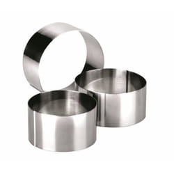 CERCLE INOX DE QUALITE SUPERIEURE - EPAISSEUR 09 MM - HAUTEUR 4.5 CM - DIAMETRE 12 CM - PASSE AU FOUR ET AU LAVE-VAISSELLE