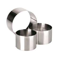 CERCLE INOX DE QUALITE SUPERIEURE - EPAISSEUR 09 MM - HAUTEUR 6 CM - DIAMETRE 10 CM - PASSE AU FOUR ET AU LAVE-VAISSELLE