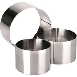 CERCLE INOX DE QUALITE SUPERIEURE - EPAISSEUR 09 MM - HAUTEUR 6 CM - DIAMETRE 12 CM - PASSE AU FOUR ET AU LAVE-VAISSELLE