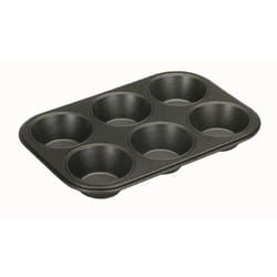 Plaque 6 muffins - IBILI - Métal antiadhérent - 26 x 18 x 3.2 cm - Noir