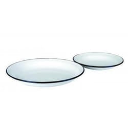 ASSIETTE PLATE EMAIL VITRIFIE BLANC 0 22 (36cm)