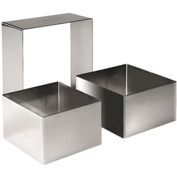 EMPORTE-PIECE CARRE INOX HAUTEUR 4.5 CM - DIMENSIONS 10 X 10 CM - PASSE AU FOUR ET AU LAVE-VAISSELLE