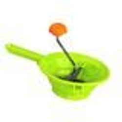 PRESSE-PUREE PLASTIQUE VERT A MANIVELLE 20 CM - LIVRE AVEC 1 DISQUE INOX - PASSE AU LAVE-VAISSELLE