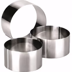 CERCLE INOX DE QUALITE SUPERIEURE - EPAISSEUR 09 MM - HAUTEUR 4.5 CM - DIAMETRE 4 CM - PASSE AU FOUR ET AU LAVE-VAISSELLE