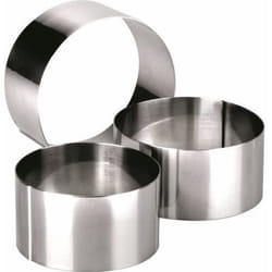 CERCLE INOX DE QUALITE SUPERIEURE - EPAISSEUR 09 MM - HAUTEUR 4.5 CM - DIAMETRE 4 CM - PASSE AU FOUR ET AU LAVE-VAISSELLE