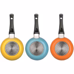 Mini Poêle - Indubasic - Aluminium - Anti-adhérent - Diamètre 14 cm - Couleur Orange