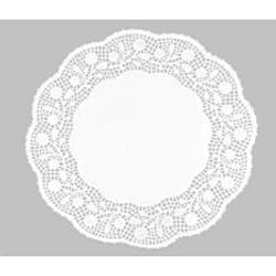 NAPPERONS PAPIER BLANC 34 CM - LOT DE 10 PIECES -