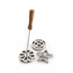 LOT DE 3 MOULE A ROSACES - ETOILE - FLEUR ET CERCLE - LIVRE AVEC RECETTE - DIMENSION 25CM X 7CM.