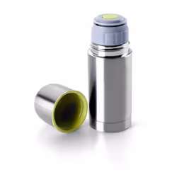 Mini flacon de 125 ml en acier inoxydable pour liquides - Ce mini-flacon est fabriqué en acier inoxydable, avec des couches d ...