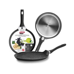 Poêle à crêpes - IBILI - Natura - 28 cm - Aluminium - Antiadhésif style pierre