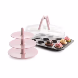 Ibili 828000, Moule à muffins, Rond, Métallique, Rose, Transparent, 230 mm, 370 mm, 1 pièce(s)