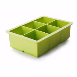 MOULE POUR GLACONS CARRE XL - 100 % SILICONE DE QUALITE SUPERIEURE - BAC DE 6 GLACONS - DIMENSIONS 16 X 11 X 5 CM