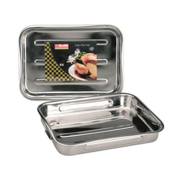 Ibili 651845 Plat à rôtir en Inox avec anses pliantes 48x34x7 cm Bistrot