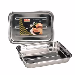 Ibili 651860 Plat à rôtir en Inox avec anses pliantes 63x45x75 cm Bistrot