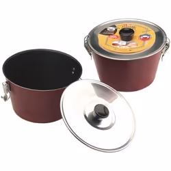 MOULE CHARLOTTE 16 cm AVEC COUVERCLE ALUMINIUM ANTI-ADHERENT EXTERIEUR ROUGE MOUCHETE NOIR PASSE AU LAVE-VAISSELLE