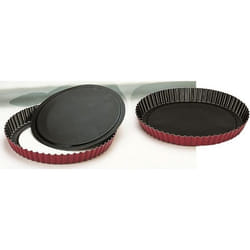 Moule à tarte - IBILI - 24 cm - Fond amovible - Aluminium anti-adhérent - Rouge moucheté