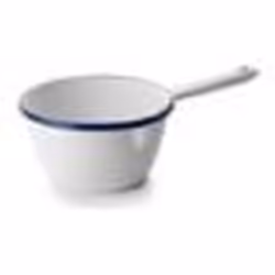 Casserole - Ibili - 904012 - 12 cm - Émail blanc - Bec verseur pratique