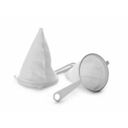 PASSOIRE BLANCHE PLATIQUE ET FLANELLE - DIMENSION DIAMETRE 14 CM