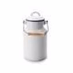 Pot à lait émaillé - IBILI - 1 litre - Acier émaillé - Couvercle en bois - Dimensions 10x21 cm