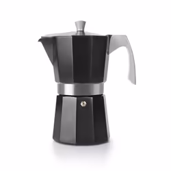 Ibili Evva, Cafetière à moka, Noir, Aluminium, 12 tasses, Silicone, 1 pièce(s)