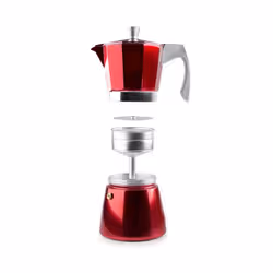 Ibili 623206 machine à café manuelle Cafetière à moka 0,3 L Rouge, Acier inoxydable - Vue supplémentaire 5