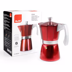 Ibili 623206 machine à café manuelle Cafetière à moka 0,3 L Rouge, Acier inoxydable - Vue supplémentaire 8