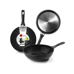 IBILI - Wok Natura 30 cm Aluminium Antiadhésif style pierre Compatible avec l’induction