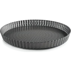 Moule à tarte perforé fond amovible - IBILI - 20 cm - Antiadhésif - Bords cannelés
