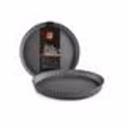 Moule à tarte dentelé perforé amovible 24 cm - hauteur 2.5 cm - pour une pâte plus croustillante
