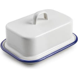 Beurrier - IBILI - Blanca - Acier émaillé vitrifié - 17x12cm - Blanc et bleu