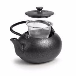 Ibili Sana, Théière simple, 600 ml, Noir, Fonte, Filtre à infuser, Acier inoxydable