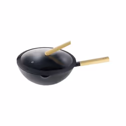 Wok 30 cm avec couvercle - Luxe - Un wok asiatique traditionnel avec une touche de modernité ! - Parfait pour la cuisine asia ...