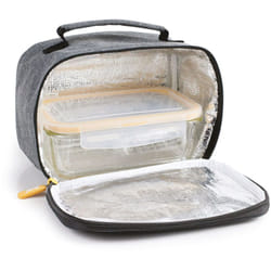 Ibili - Sac à lunch lunch away green thermic with handle includes 2 containers with airtight lid and tray