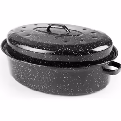 IBILI - Cocotte ovale noire 38 x 28 x 15 cm Acier émaillé