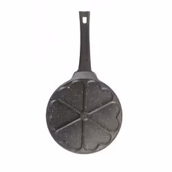 Poêle à crêpes - IBILI - 6 coeurs - Fonte daluminium - Antiadhésif - 26 cm