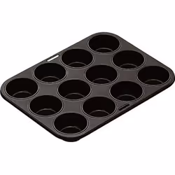 Plaque à muffins - IBILI - 12 cavités - 35 x 27 x 3 cm - noir
