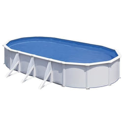 Piscine acier blanc Fidji ovale 744 x 399 x 122 m - Gré Blanc