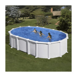 GRE - Piscine acier blanc Haïti ovale 6,34 x 3,99 x 1,32 m - Gré