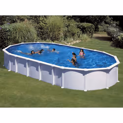 La piscine en acier ovale Haïti : Une structure en acier galvanisé d'une épaisseur de 45/100 de couleur blanc. Renforcée par  ...