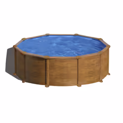 Gre KIT460W, 17450 L, Piscine hors sol, Adultes et enfants, Echelle, Bleu, Bois