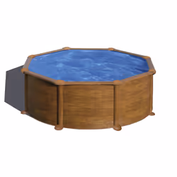 Gre KIT350W, 10102 L, Piscine hors sol, Adultes et enfants, Echelle, Bleu, Bois